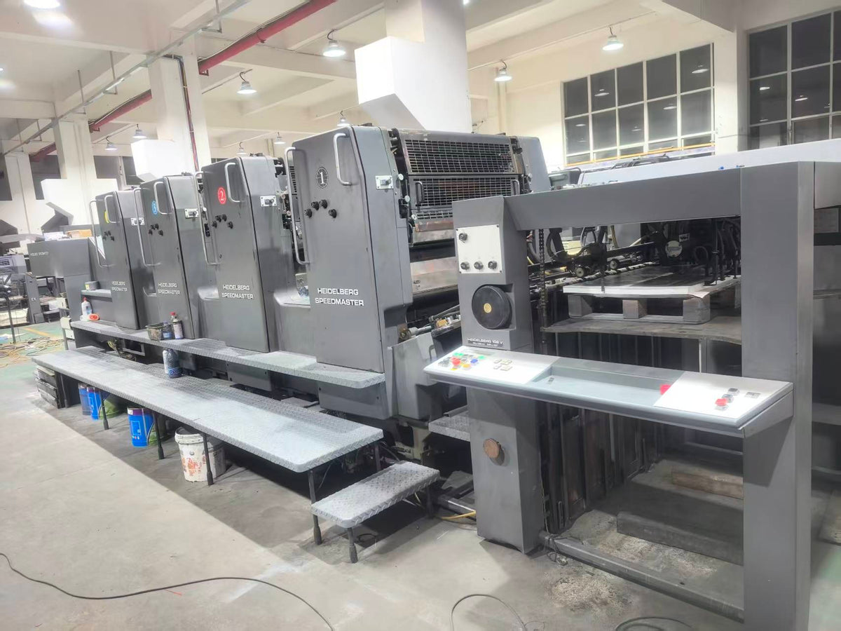 Used German Heidelberg SM102-4 color.طابعة هايدلبرغ SM102-4 ملونة ألمانية مستعملة، موديل 1994.